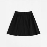 Casual Mid Waist Plain Above Knee Short