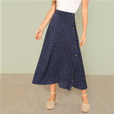 Multicolor Full Length Mid Waist Skirt Women Skirts