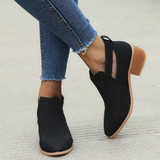 Women Hollow Out Ankle Boot for Women Ladies Pointed Toe Square Heel