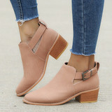Women Hollow Out Ankle Boot for Women Ladies Pointed Toe Square Heel