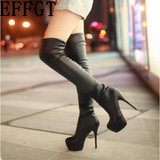 New Women boots PU Sexy Fashion Over the Knee long Boots