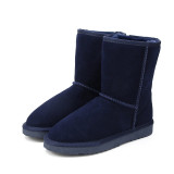 Classic Genuine Cowhide leather boots 100% Wool Women Boots