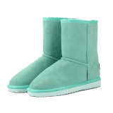 Classic Genuine Cowhide leather boots 100% Wool Women Boots