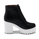 Black White Platform Ankle Boots for Women High Heels Boots