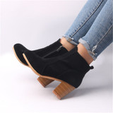 Women Boots Flock Ankle Boots Ladies Party Western Stretch Fabric Boots