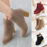 Women Boots Flock Ankle Boots Ladies Party Western Stretch Fabric Boots