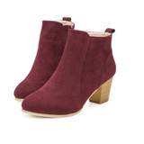 Women Boots Flock Ankle Boots Ladies Party Western Stretch Fabric Boots