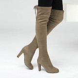Women Stretch Faux Suede Thigh High Boots Sexy Fashion Over the Knee Boots