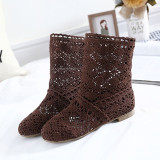 High Quality Breathable Mesh Boots Women Flat Heel Ankle Boots