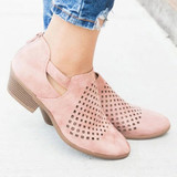 Hollow Out Leather Ankle Boots For Women Hollow Out Leather Ankle Boots For Women