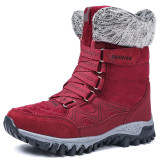 Leather Women Snow Boots Winter Warm Plush Women's boots