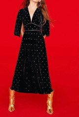 Microfiber leather women's ankle boots pointed toe western cowboy boots