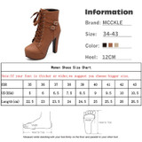 Platform High Heels Female Lace Up Shoes Woman Buckle Short Boot