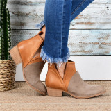 New Women  Patchwork  Ankle Boots