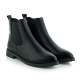 Warm Women Ankle boots Square high heels Leather Boots