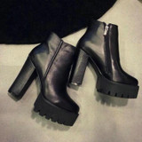 Sexy Ultra High Heels Shoes Woman Female Round Toe Martin Boots