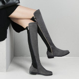 Female Knee High Boots Women Flock Leather Comfortable  Boots