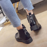 Women's boots boots warm plus velvet non-slip leather boots