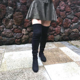 Stretch Faux Suede Thigh High Boots