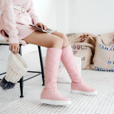 Plush Knee High Boots Women comfy Flat Heel Snow Boots