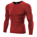 Men Compression Shirts Bodybuilding Skin Tight Long Sleeves Solid Color Clothings MMA Workout Fitness Sportswear