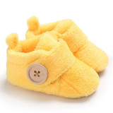 Lovely Hookloop Design Boy Girls Toddler First Walkers Baby Shoes Round Toe Flats Soft Slippers Shoes winter Baby Warm Shoes