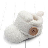 Lovely Hookloop Design Boy Girls Toddler First Walkers Baby Shoes Round Toe Flats Soft Slippers Shoes winter Baby Warm Shoes