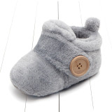 Lovely Hookloop Design Boy Girls Toddler First Walkers Baby Shoes Round Toe Flats Soft Slippers Shoes winter Baby Warm Shoes