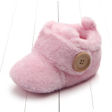 Lovely Hookloop Design Boy Girls Toddler First Walkers Baby Shoes Round Toe Flats Soft Slippers Shoes winter Baby Warm Shoes