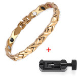 Rainso stainless steel Letter shape power energy health bracelet 4 in 1 magnetic germanium healthy bracelet for women 2020