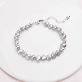 ASHIQI Genuine Natural Baroque Pearl Bracelets White Freshwater Pearl Jewelry Gift For Women Fashion Bracelets