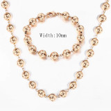 Davieslee Jewelry Sets For Women Men 585 Rose Gold Bracelet Necklace Set Double Cuban Weaving Bismark Chain Jewelry 2019 LCS04