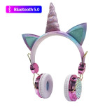 Wireless Bluetooth headphones Kids Headset Cartoon Unicorn Headphones Microphone Cascos Gaming Handsfree Calling Auricularesgift