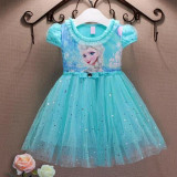 Girl Dress Summer Baby Kids Clothes Princess Frozen Anna Elsa Dress Snow Queen Cosplay Costume Party Birthday Children Clothing