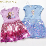 Girl Dress Summer Baby Kids Clothes Princess Frozen Anna Elsa Dress Snow Queen Cosplay Costume Party Birthday Children Clothing