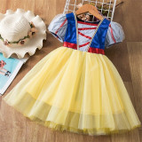 Snow White Anna Elsa Cosplay Costume Carnival Dresses For Girls Vestidos fantasia infantil Summer Princess Dress up Elsa 2 Print