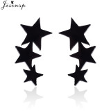 Jisensp Punk Waves Ear Climbers Earrings for Women Stud Earrings Ear Crawler Bohemian Cute Earing Piercing Earings pendientes
