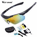 WEST BIKING Polarized Cycling Glasses Anti-fog Sunglasses Sport Bicycle Glasses With Mypia Frame MTB Bike Goggles Eyewear