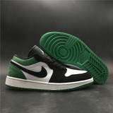 AJ 1 Low White Black Mystic Green Shoes Sneakers