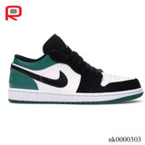 AJ 1 Low White Black Mystic Green Shoes Sneakers