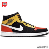 AJ 1 Mid Black Amarillo Orange Shoes Sneakers
