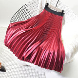 Sherhure 2019 Autumn Women Long Skirts Fashion Brand A-Line Women Pleated Skirts High Waist Women Midi Skirt Faldas Mujer Saias