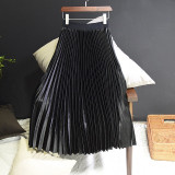 Sherhure 2019 Autumn Women Long Skirts Fashion Brand A-Line Women Pleated Skirts High Waist Women Midi Skirt Faldas Mujer Saias
