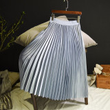 Sherhure 2019 Autumn Women Long Skirts Fashion Brand A-Line Women Pleated Skirts High Waist Women Midi Skirt Faldas Mujer Saias