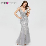 Formal Evening Dresses 2019 Ever Pretty New Mermaid O Neck Short Sleeve Lace Appliques Tulle Long Party Gowns Robe Soiree Sexy