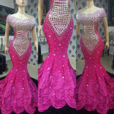Fuchsia Prom Dresses Mermaid Gorgeous Evening Dress Vestidos Custom Made Elegant Evening Formal Gown robe de soiree Fuchsia Prom Dresses Mermaid Gorgeous Evening Dress Vestidos Custom Made Elegant Evening Formal Gown robe de soiree