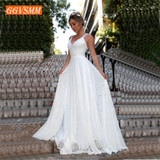Luxury Bohemian Ivory Lace Wedding Dress 2019 Long Wedding Gowns V-Neck Backless BOHO Rural Beach Women Party bridal Dresses New