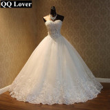 QQ Lover 2019 Elegant Luxury Lace Wedding Dress Vintage Plus Size Ball Gowns Vestido De Noiva
