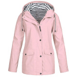 Newly Design Casual Women Windproof Overcoat Windbreaker Women Winter Coat and Jacket Zipper Outfit Hoody Coat with Pocket 81106