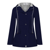 Newly Design Casual Women Windproof Overcoat Windbreaker Women Winter Coat and Jacket Zipper Outfit Hoody Coat with Pocket 81106